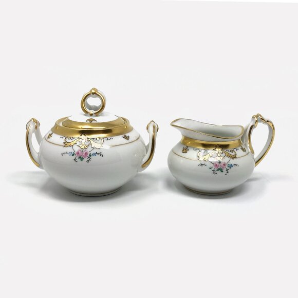 Pickard Hand Painted Cream & Sugar - Picture 1 of 7